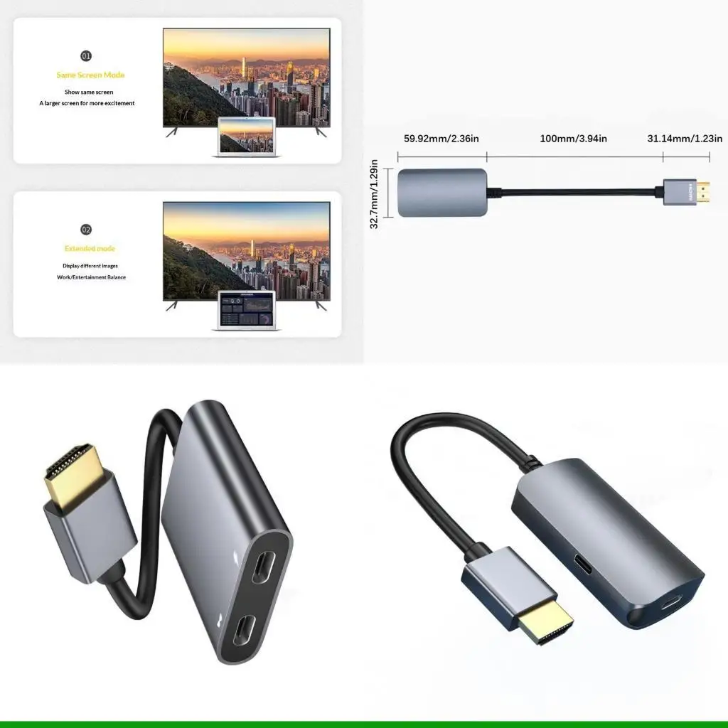 

U55C Адаптер HDMI-USB C Конвертер 4K при 60 Гц Передача данных 480 Мбит/с Plug and Play