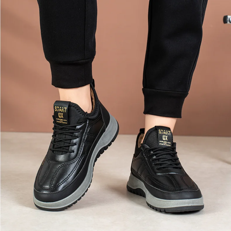 2025 Winter New Men's Cotton Shoes Outdoor Waterproof Cold-proof Snow Boots Men's Casual Non-slip Warm Fleece-lined Sneakers 45