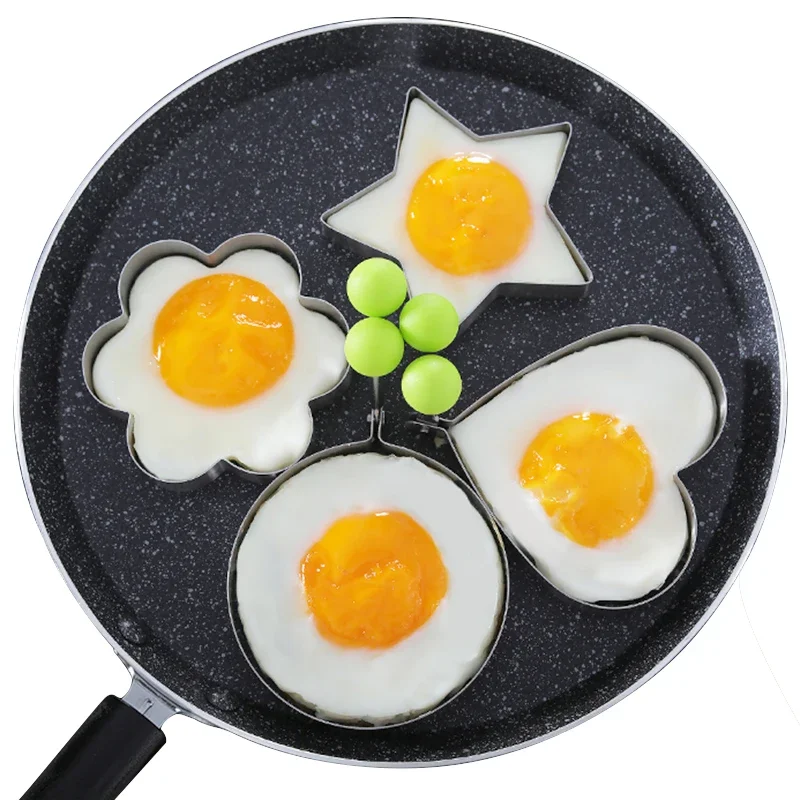 1/5PCS Stainless Steel Fried Egg Pancake Shaper Omelette Mold Mould Frying Egg Cooking Tools Kitchen Accessories Gadget surprise