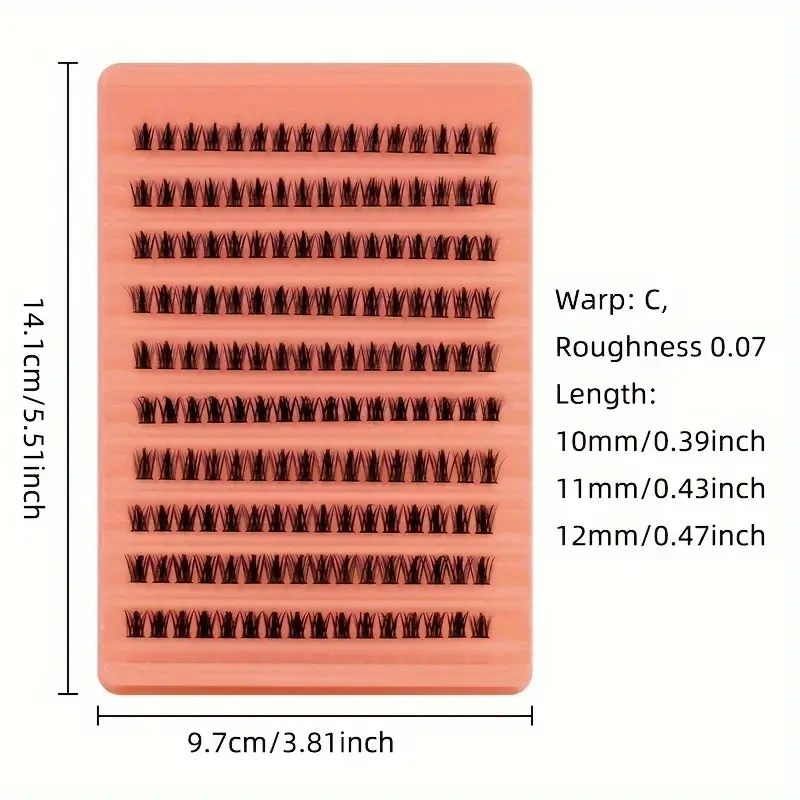 160 grappoli di ciglia ricci a punta di grano naturale misto, ombretto lucido, tutte le ciglia finte, progettate per la bellezza
