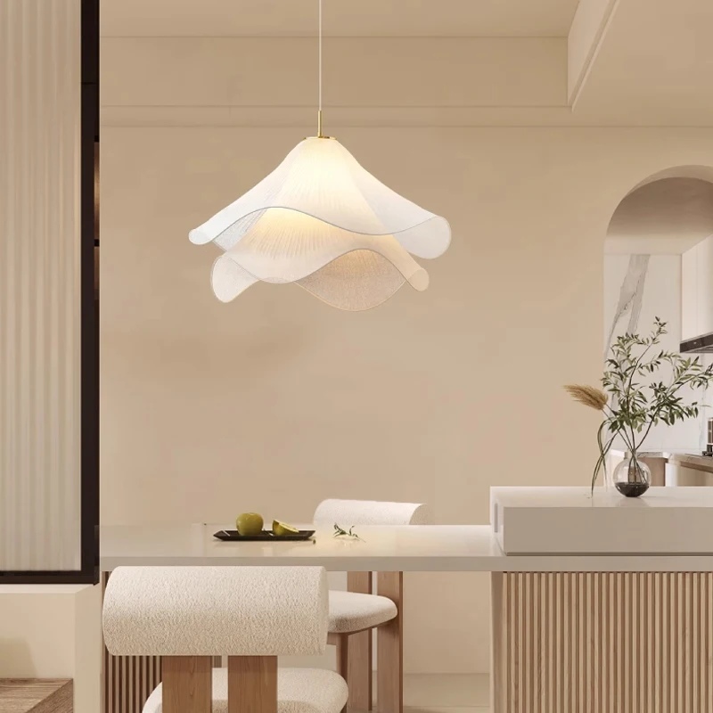 creme estilo tecido led luzes pingente minimalista nordico sala de estar quarto decoracao de casa varanda pendurado luminaria 01