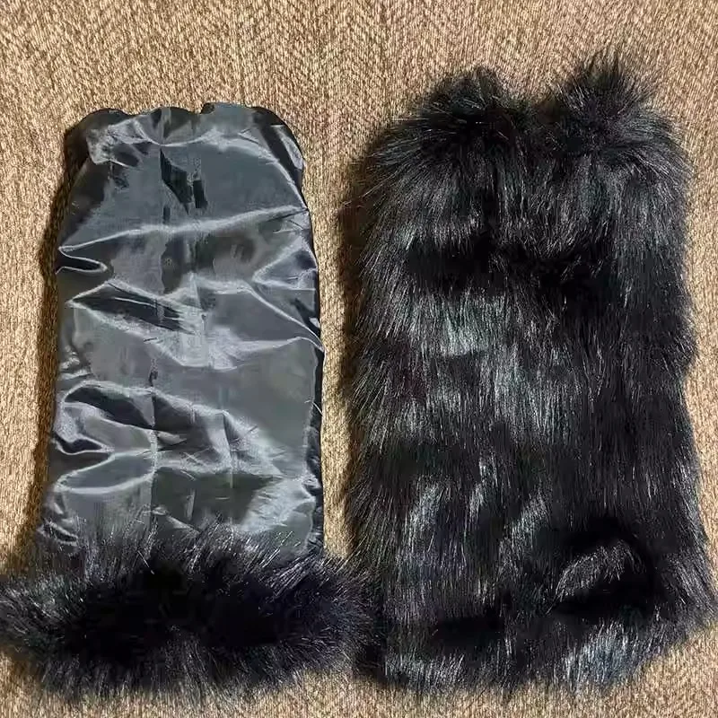 

1/2pairs Winter Solid Color Leg Warmer Women Artificial Faux Fur Foot Covers Furry Leg Warmers Knee High Boots Cover