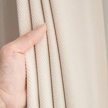 벨벳 암막 헤링본 커튼, 거실용 1 개