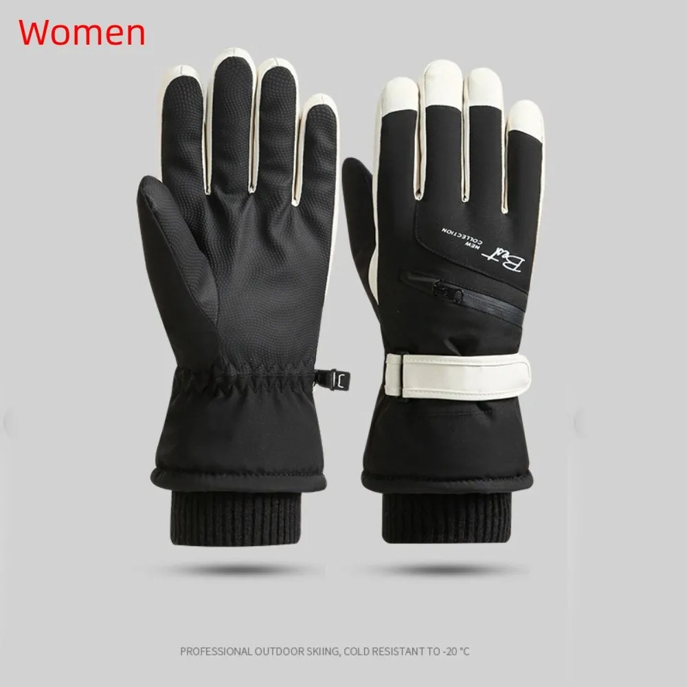 

Ветрозащитные лыжные перчатки с карманом на молнии, утепленные зимние теплые перчатки, оборудование для езды на велосипеде, мотоциклетные перчатки, горный велосипед
