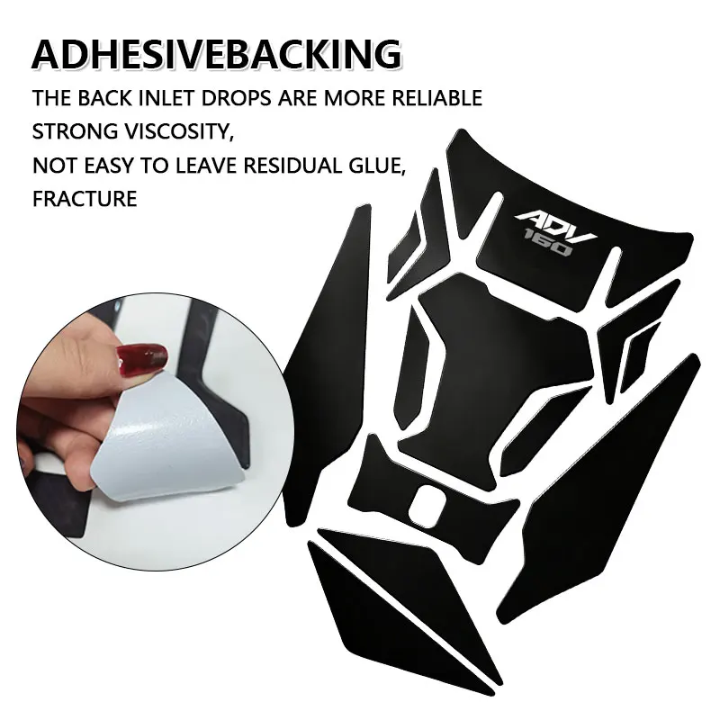 NEW Motorcycle 3D Carbon Braze Vein Oil Tank Sticker For HONDA ADV160 ADV 160 Waterproof Soft Adhesive Decal