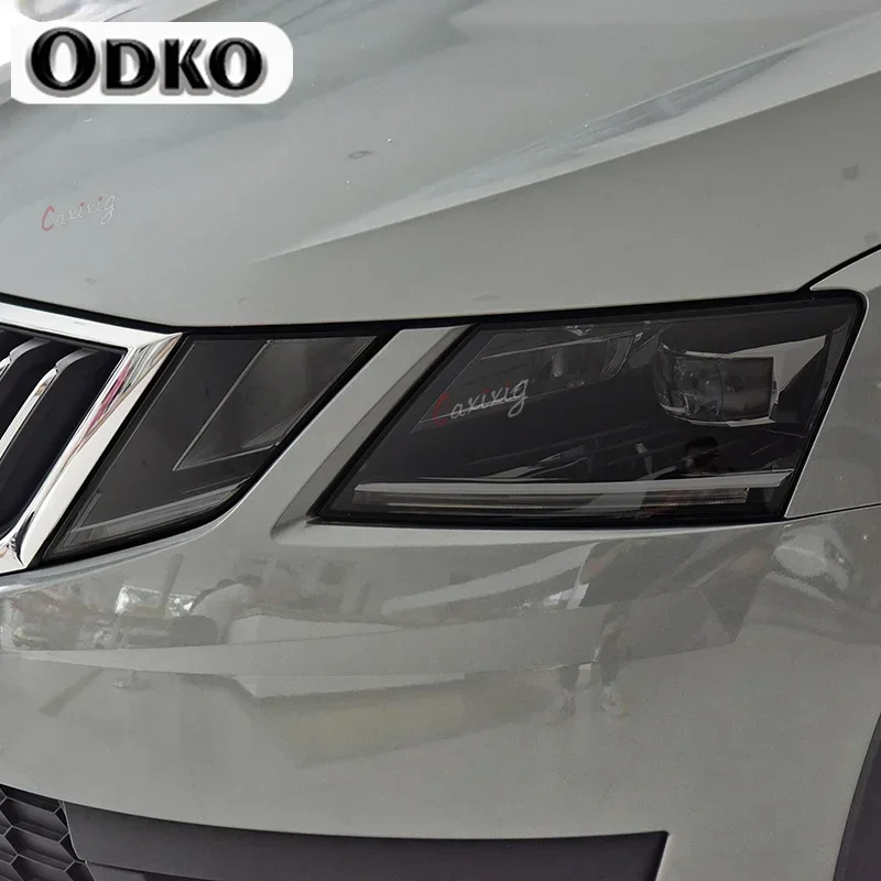 

Защитная пленка для фар автомобиля, восстановление фар, прозрачная черная наклейка из ТПУ для Skoda Octavia 2017 2018 2019, аксессуары