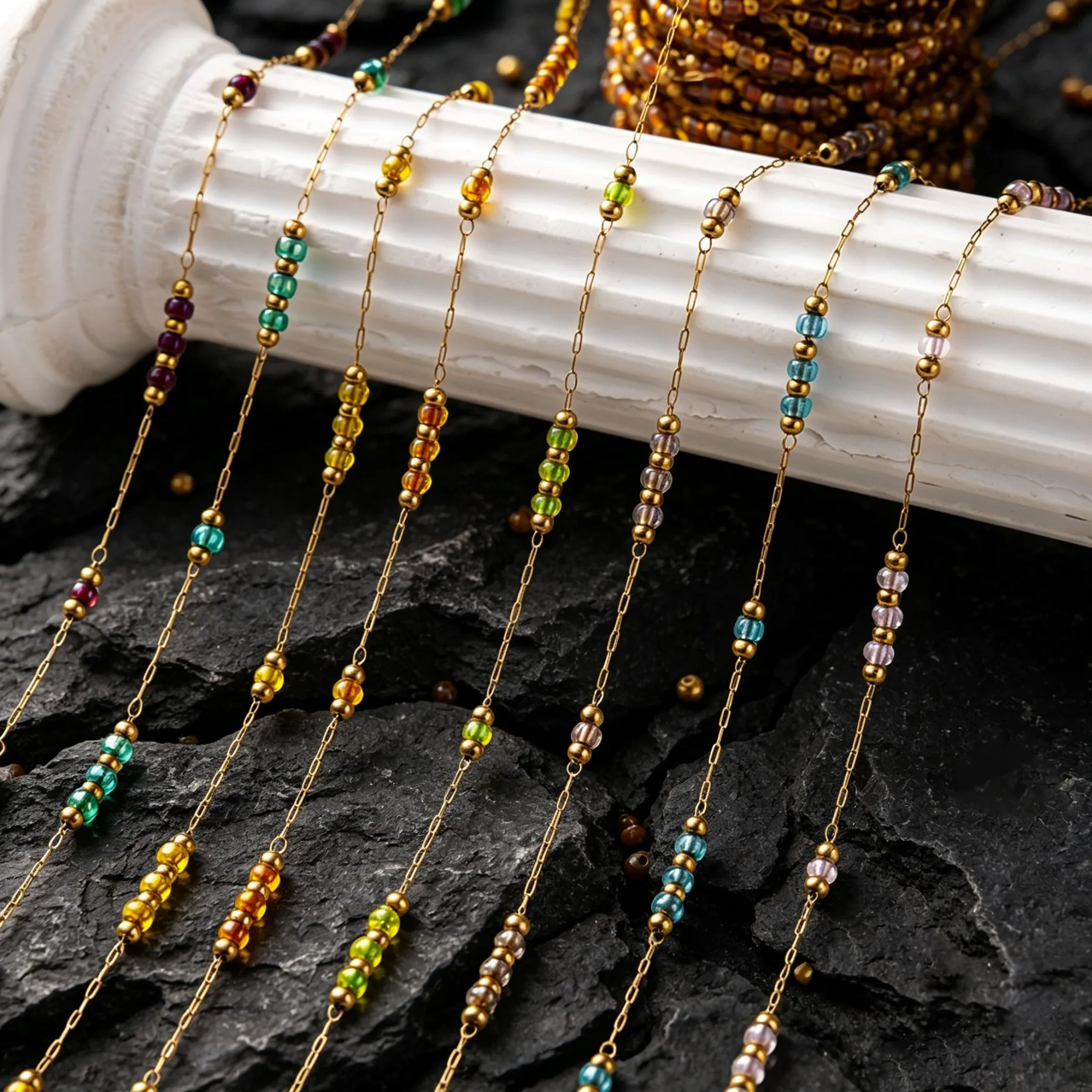 1 Meter Edelstahl Boho Perlenketten für DIY Halsketten Armbänder Schmuckherstellung Zubehör Material Bastelbedarf – Detail 3