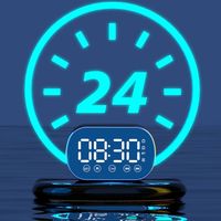 Rechargeable LED Digital Alarm Clock HD Mirror Display Portable Alarm Clock Wireless Bluetooth Bluetooth Speaker Office