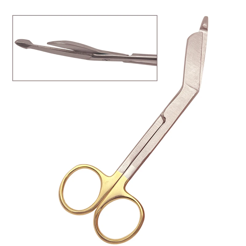 

Stainless Steel Bandage Scissors 14cm Nursing Medical Gold Scissors for Home Use First Clinical Care Orthopedic Scissors