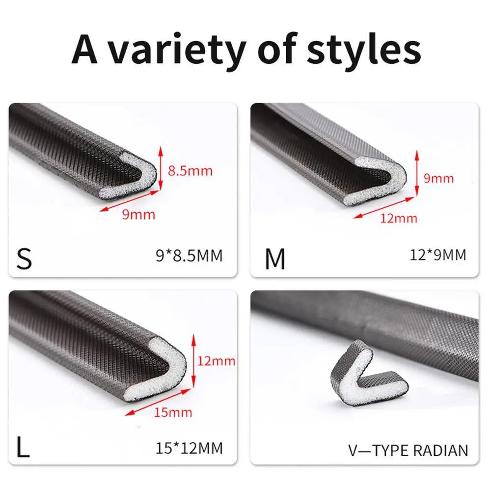 6M PU Foam Sound Proof Door Strip Acoustic Foam Self Adhesive V Type Sealing Strip Weather Stripping Door Window Seal Strip