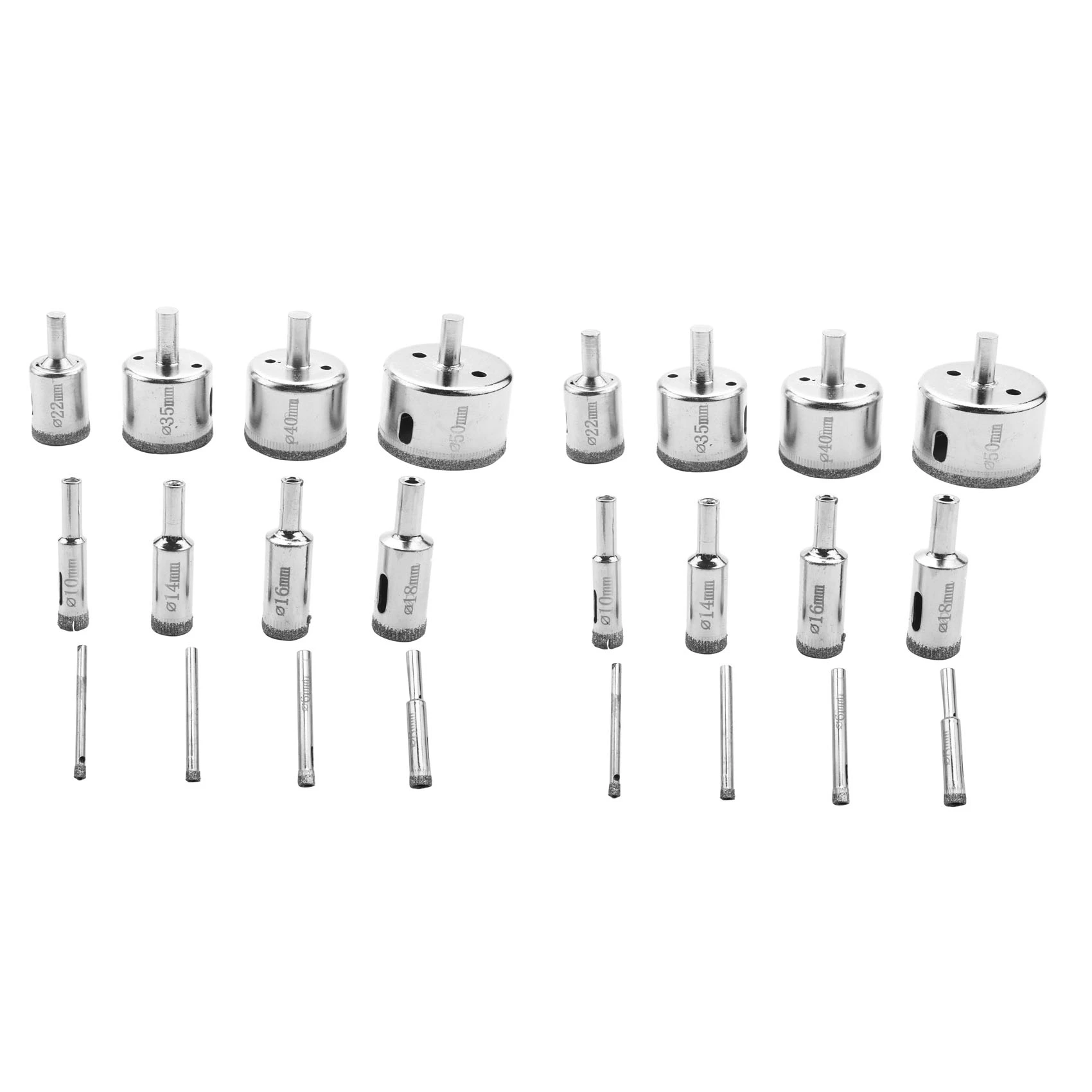 

ABUL-24 шт. алмазные сверла, набор кольцевых пил для стеклянной плитки, полые корончатые сверла, кольцевые пилы для удаления экстрактора