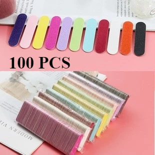 20/50/100pcs Mini Double-sided 180/240 Grit Nail Files Nail Buffer Buffing Disposable Nail File Manicure Art Tools Wholesale
