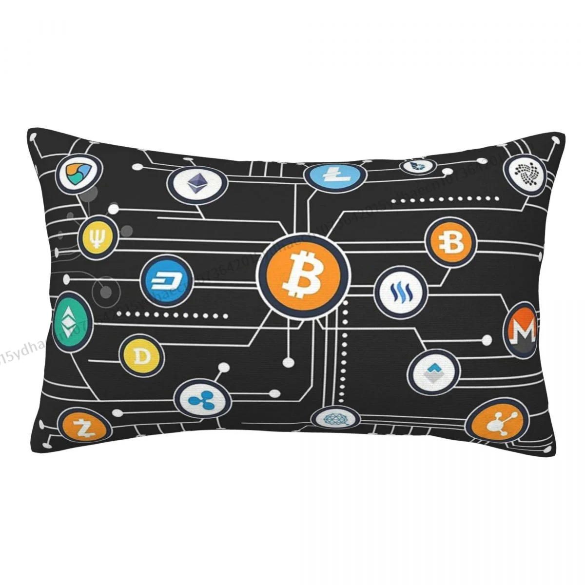 Cryptocurrency Printed Pillow Case Bitcoin Virtual Currency Backpack Cushions Covers Kawaii Home Decor Pillowcase