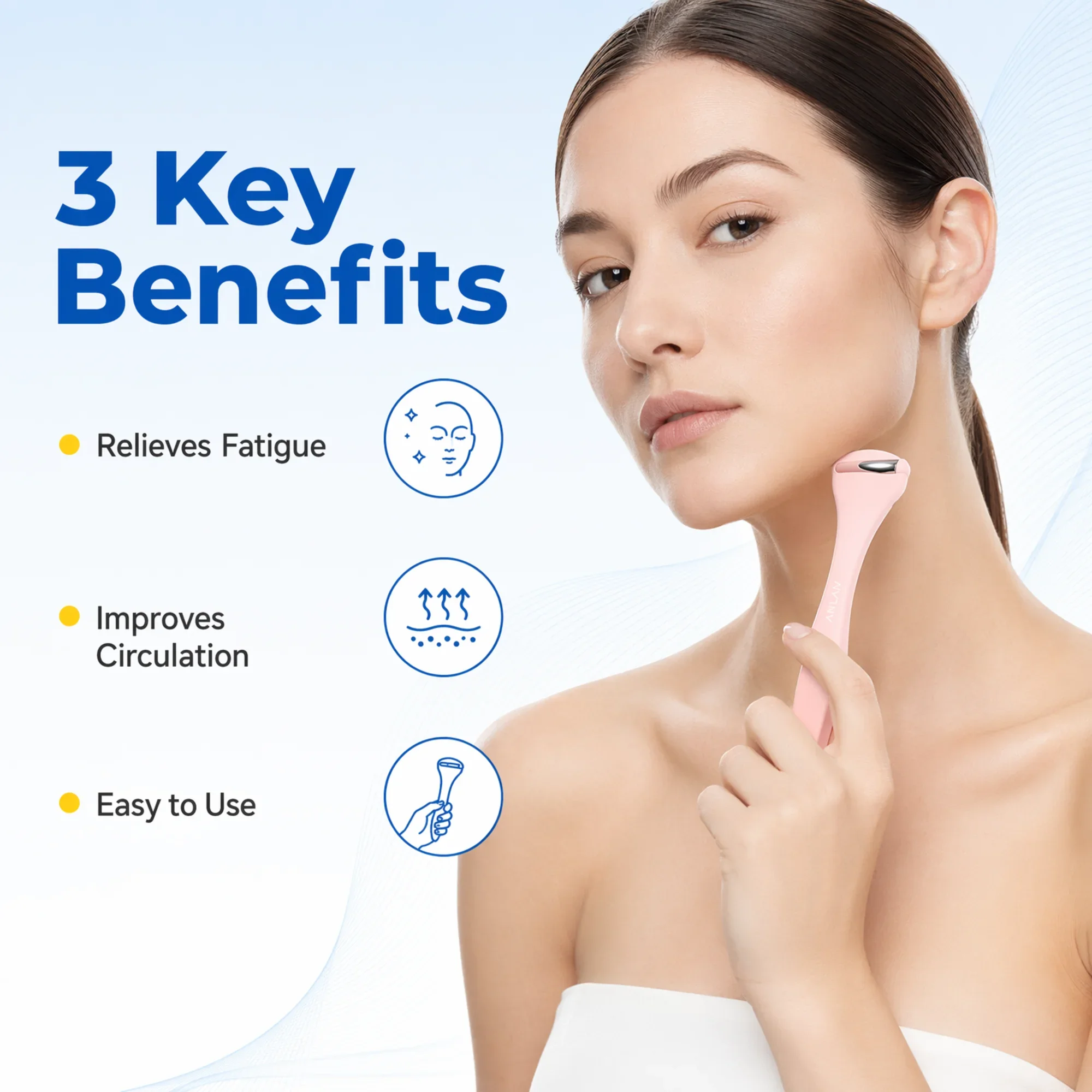 Ice Roller for Face Eye Puffiness Relief Shipped From Ukraine Facial Massager Cooling Skin Care Tool Anti Aging Fast Delivery view 2