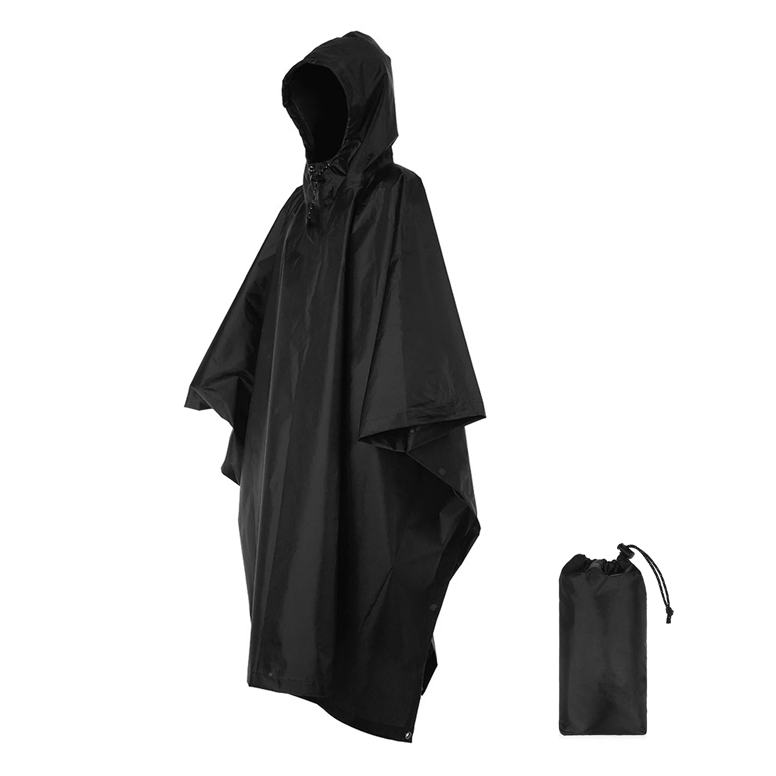 

3-in-1 Waterproof Rain Poncho Lightweight Hooded Rain Coat Picnic Mat Blanket Sun Shelter for Outdoor Camping Hiking Climbing