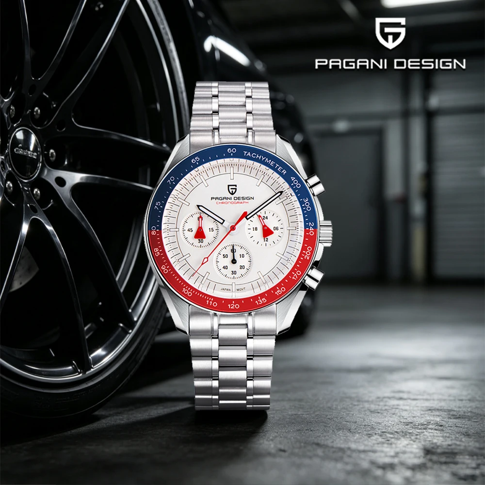 2026 Pagani Design New 500 Speedometer Circle Sports Chronograph VK63Movt Men's Quartz Watch AR Sapphire Luminous Men's Watches