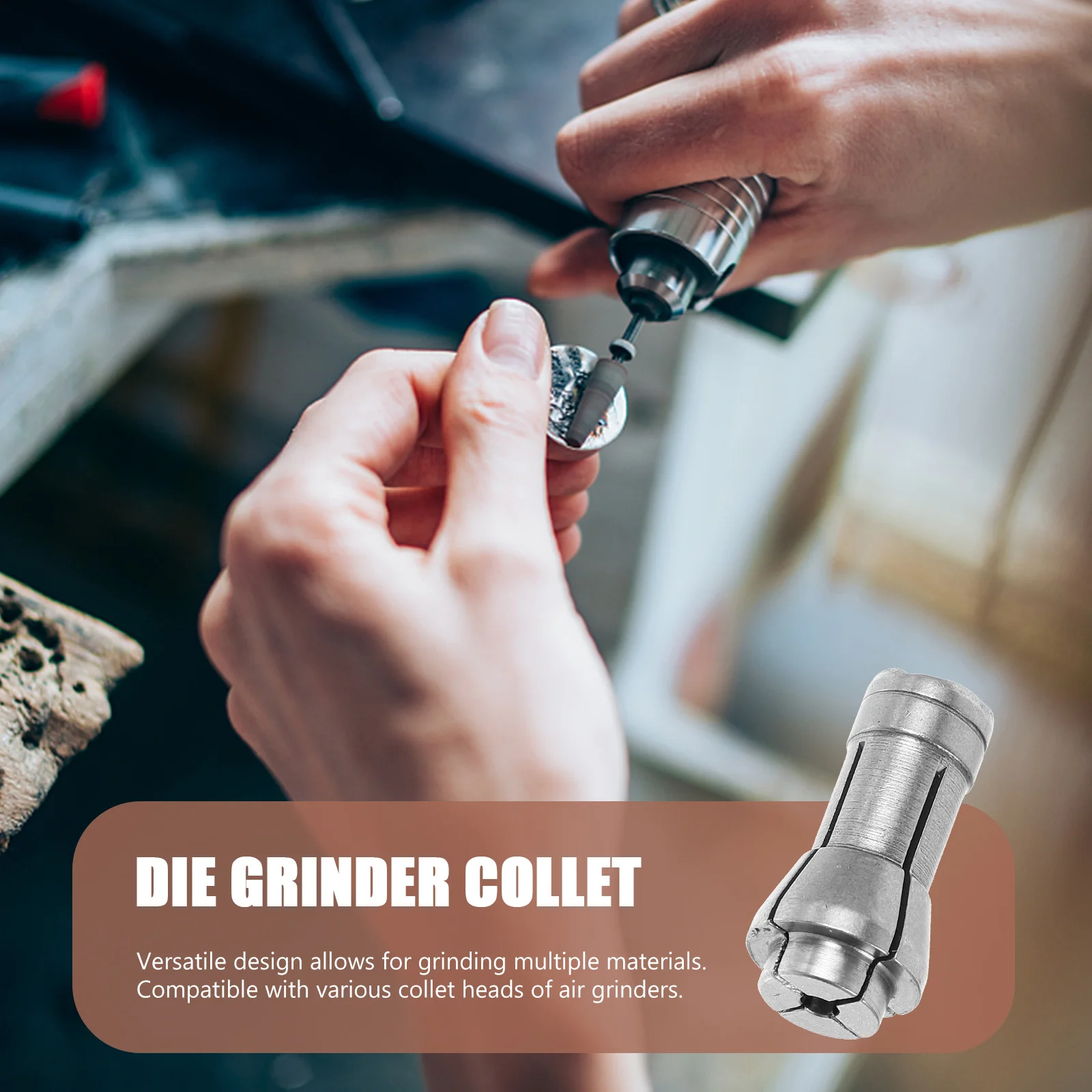 หัวจับดอกสว่านแบบลม 1 ชุด ทนทาน สำหรับงานโลหะ ไม้ พลาสติก พร้อมอะแดปเตอร์ยึดเครื่องมือโรตารี่ หัวจับทองเหลือง