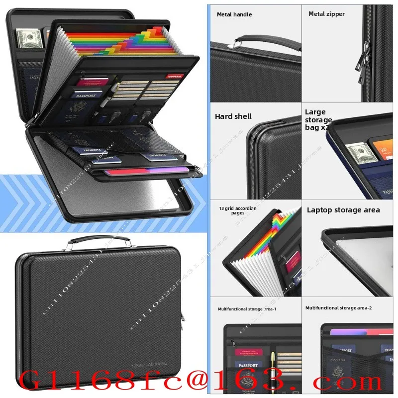 Portable ID Data Waterproof Office Combination Lock Hard Case Bag