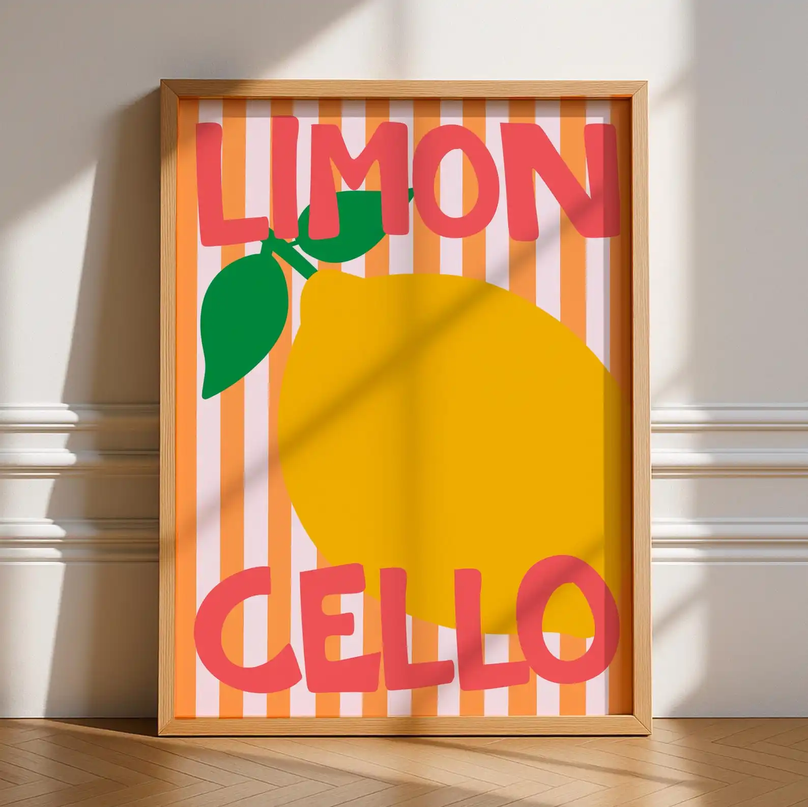 Modern Italian Limoncello Lemon FruitCanvas Print - Unframed Minimalist Summer Canvas Poster for Living Room and Kitchen Decor