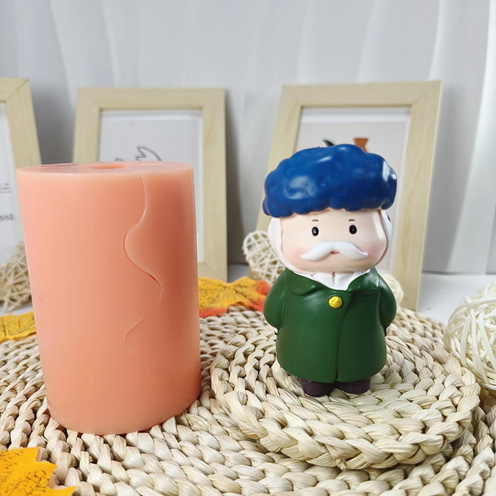 

Очаровательная статуя человека Мона Лиза, силиконовая форма в виде свечи, форма для бабушки и дедушки, восковая форма, подарки для членов семьи, настольное украшение