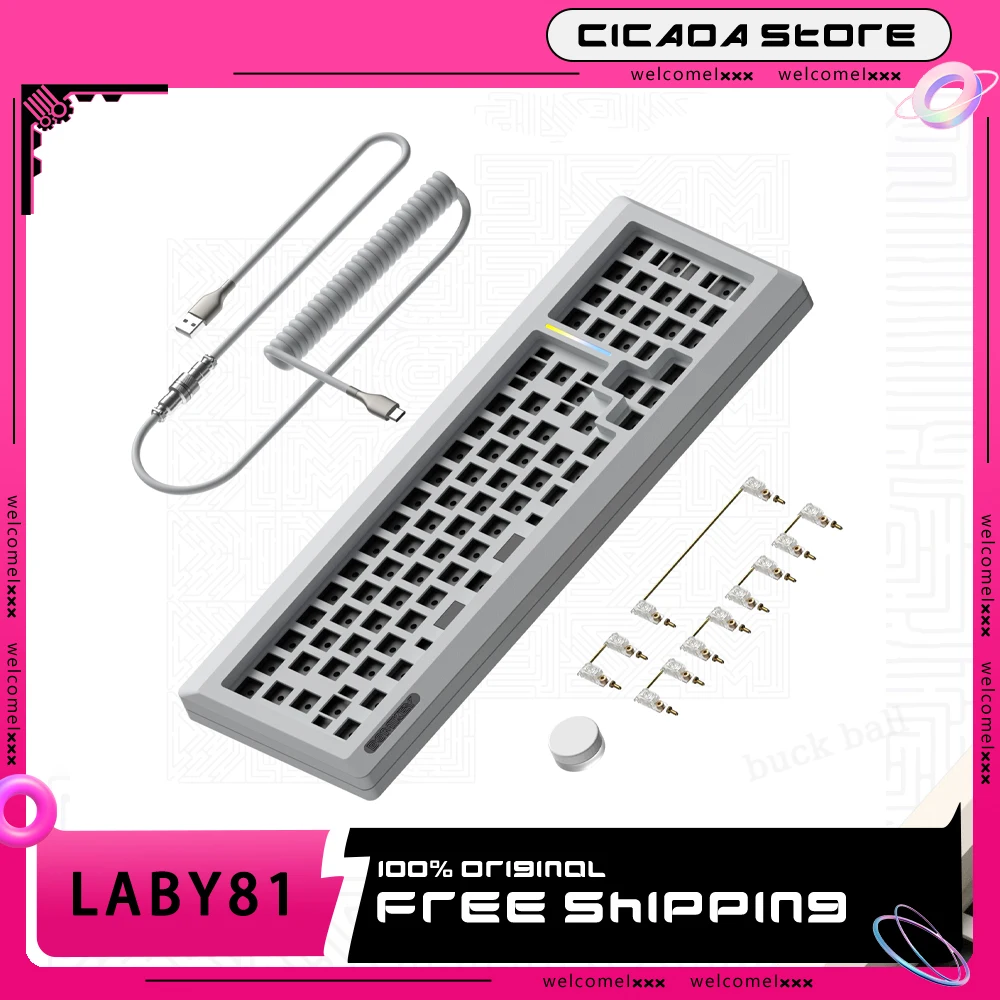 Domikey Laby81 Keyboard Kit Customization 3mode Aluminum Hot Swap Bluetooth Wireless 81 Key Pc Gamer Office Keyboard Kits