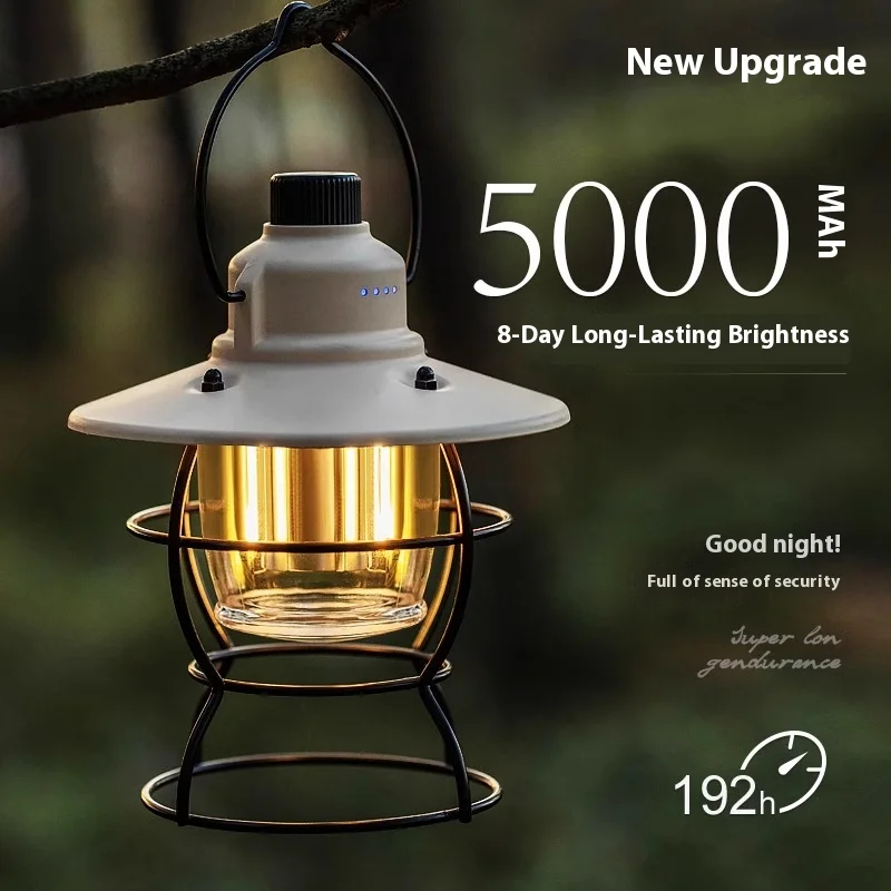 جيانغ فينفا سوبر طويلة التحمل الرجعية التخييم في الهواء الطلق خيمة الحصان مصباح جديد LED مصباح مع الحديد الجسم جو شحن مخيم #5