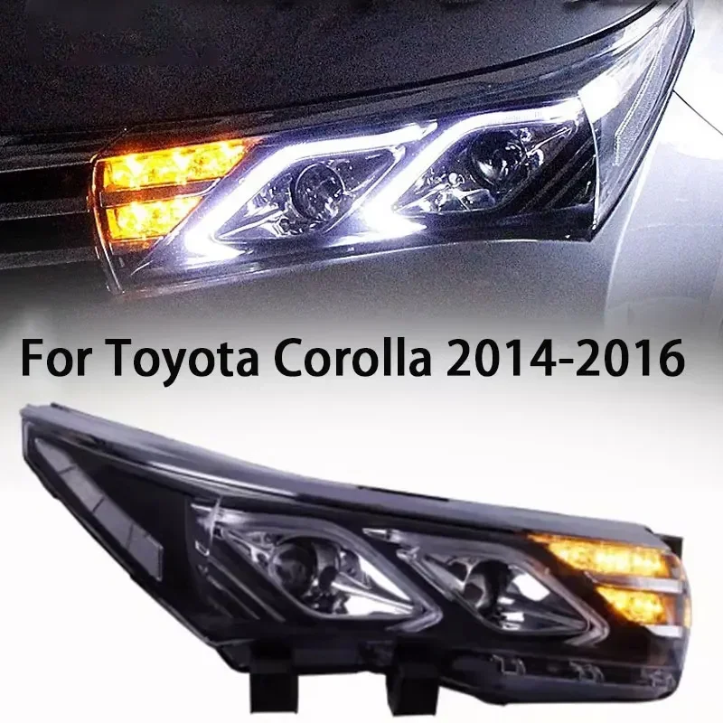 

Car Head Lamp for Corolla LED Headlight 2014-2016 Headlights Corolla DRL Turn Signal High Beam Angel Eye Projector Lens