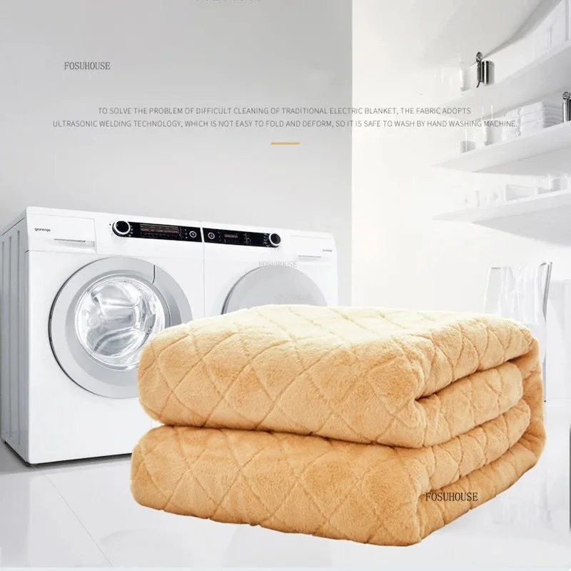 Фланелевые электрические одеяла с двойным контролем и регулировкой температуры, теплые зимние безопасные домашние кровати, моющиеся электрические нагревательные коврики F