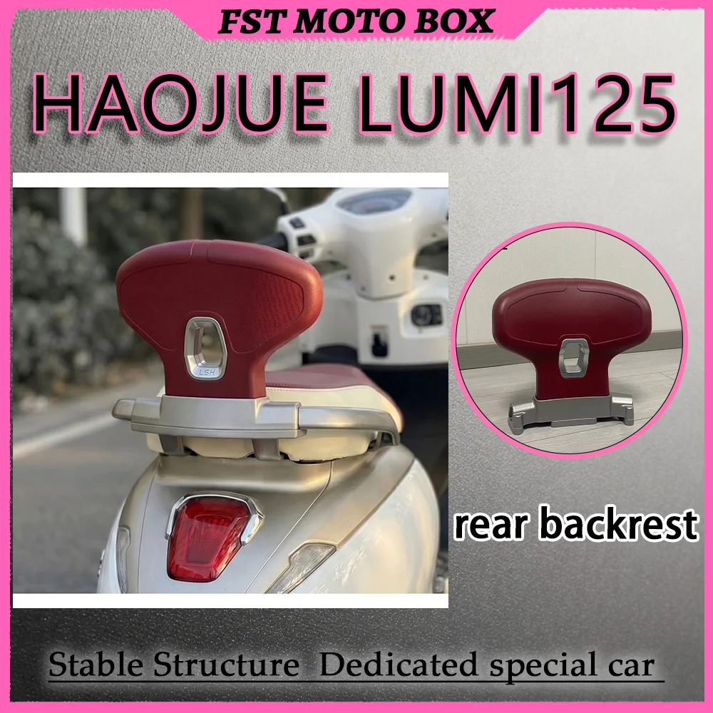FOR HAOJUE LUMI 125 Integrated Rear Backrest Spoiler Assembly Thickened Aluminum Alloy with High-Density Memory Foam Interior