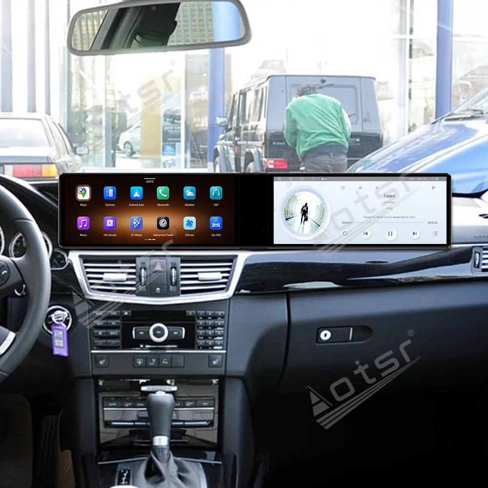 

For Mercedes-Benz E 2010-2015 12.3 Inch Dual Screen CarPlay Radio GPS Navigation Qualcomm Touch Screen Multimedia Stereo Head