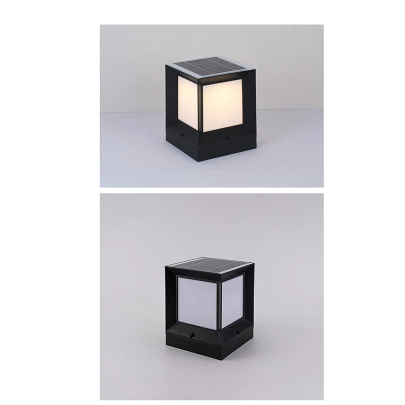 Faro de columna Solar LED, lámpara de Pilar alimentada por energía Solar, luz de pared impermeable para exteriores, patio, paisaje, jardín