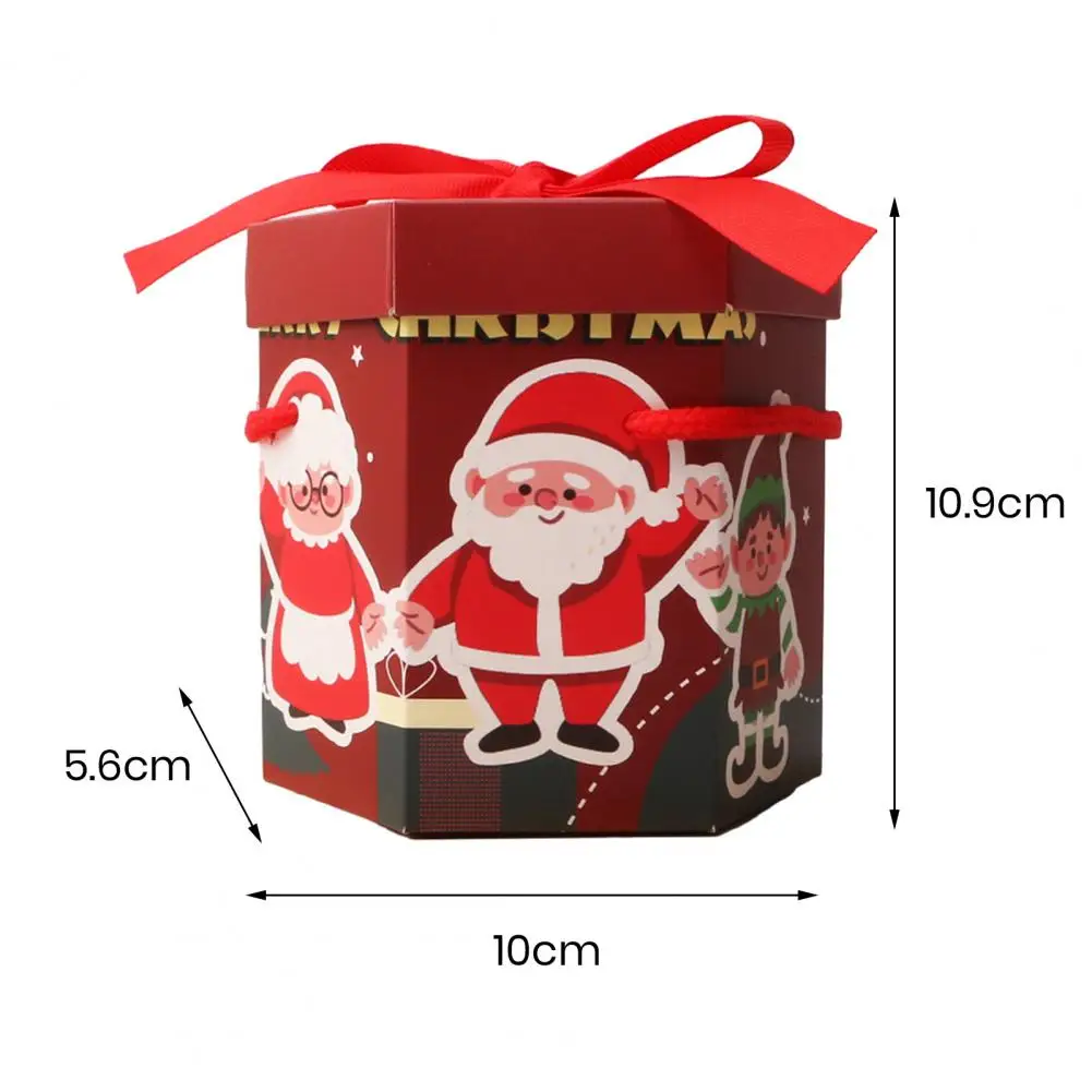 2Pcs 	Christmas Gift Box with Portable Rope Festive Candy Biscuit Cookie Xmas Gift Paper Box Merry Christmas navidad 2023