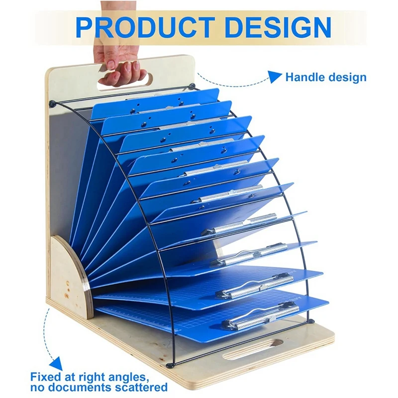 Clipboard Holder,Easy To Assemble Clipboard Organizer,Clipboard Storage In Wood And Metal,Clipboard Holder For Classroom