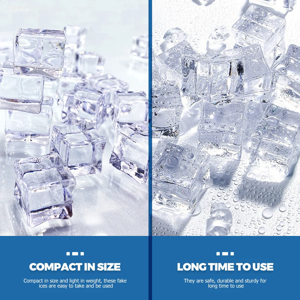 

100 шт. акриловых имитаций кубиков льда для декора, оформления еды, поделок, наполнения ваз, декоративных элементов для сервировки стола