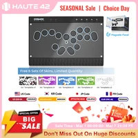 Controlador Arcade Magnético Sin Palancas Haute42 C16-S, Teclado Controlador Sin Palancas Tipo Hitbox para PC/PS4/PS5/Switch, Fight Stick Hitbox