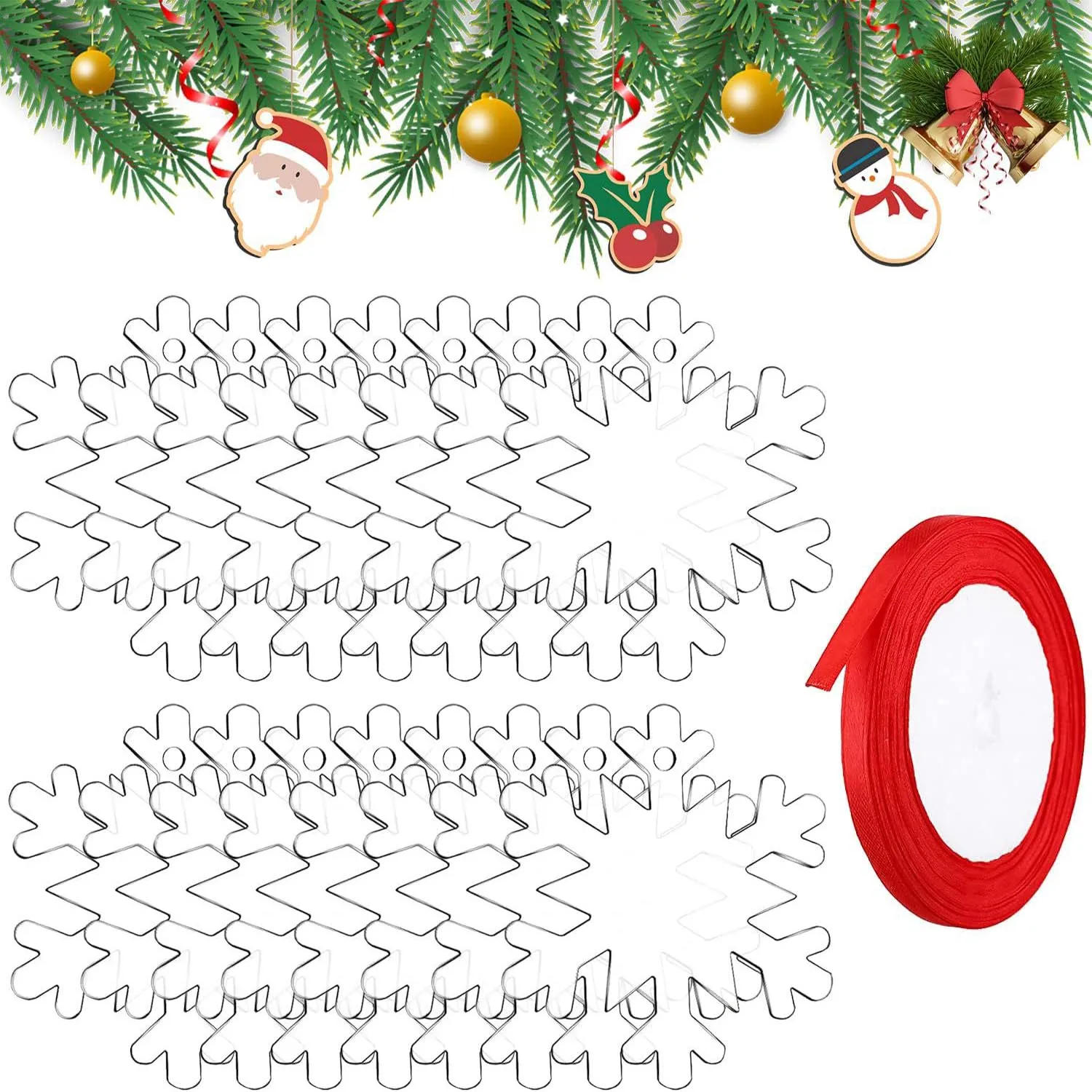 30Pcs/Set Acrylic Christmas Ornament Blank Snowflake Shape Christmas Tree Hanging Decorations For Xmas DIY Craft