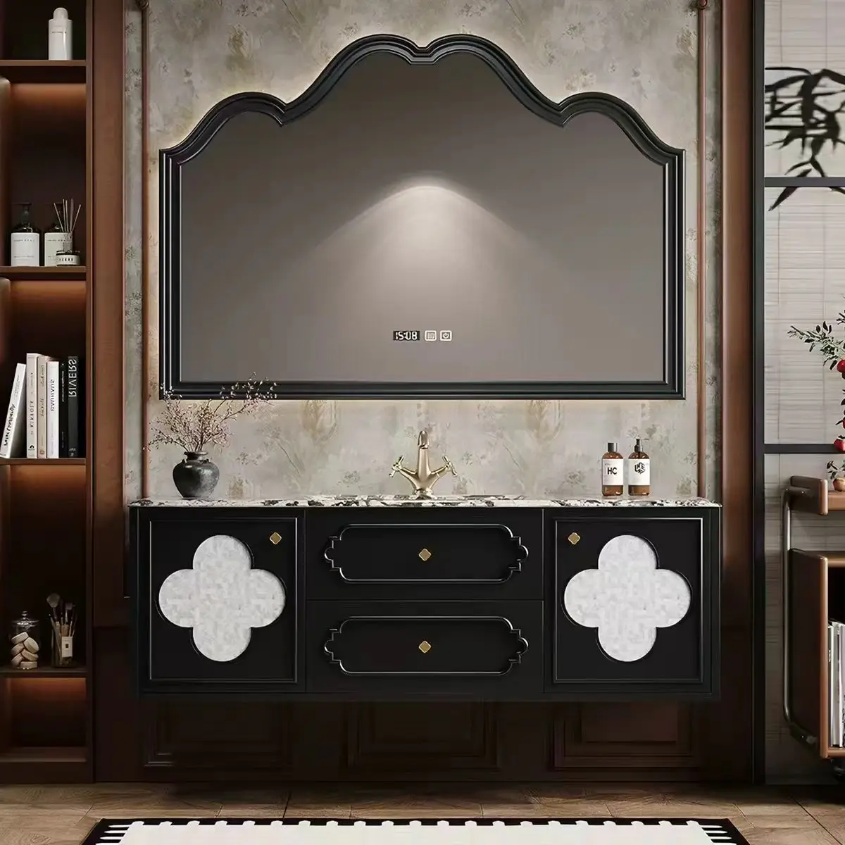 New arrivalfrench style bathroom cabinet all-in-one basin wash basin cabinet combination