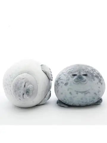Angry Blob Seal Pillow Chubby 3D Novelty Sea Lion Doll Plush Stuffed Toy Baby Sleeping Throw Pillow Gifts for Kids Girls