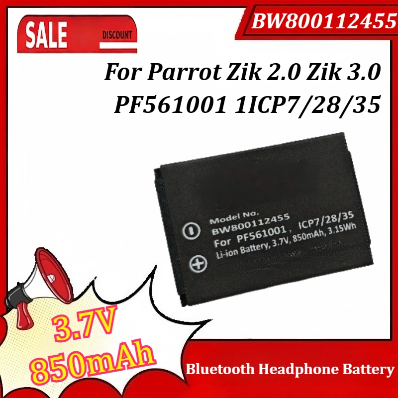 

BW800112455 3.7V 850mAh Bluetooth Headphone Battery for Parrot Zik 2.0 Zik 3.0 PF561001 1ICP7/28/35