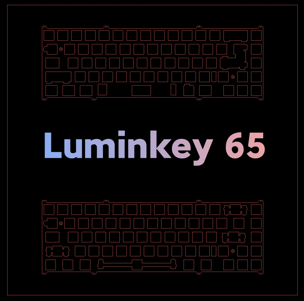 Keyboard plate for mechanical keyboard luminkey65 with Aluminum CF PP PC POM FR4 PEI Brass ( for pcb screw in stabs )