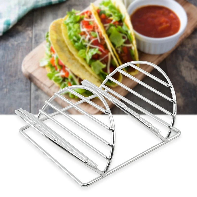 304 Stainless Steel Pancake StandMexican Corn Chicken Burrito StandTaco Holder Stand V Shape Taco Holder