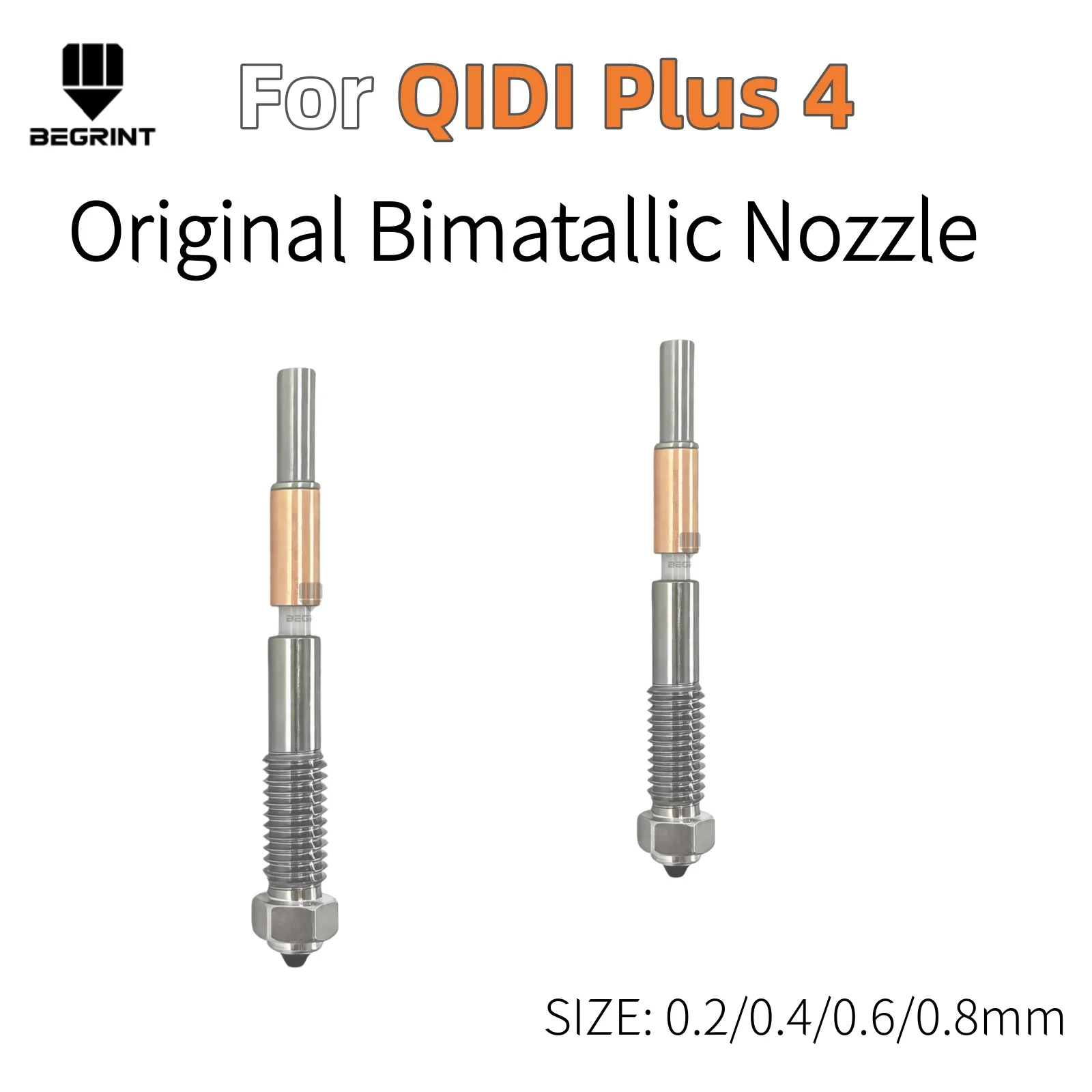 

Original Bimetallic Hotend Nozzle Compatible with QiDi Plus 4, Integrated Ceramic Insulation, Quick Removable Design for 3d part