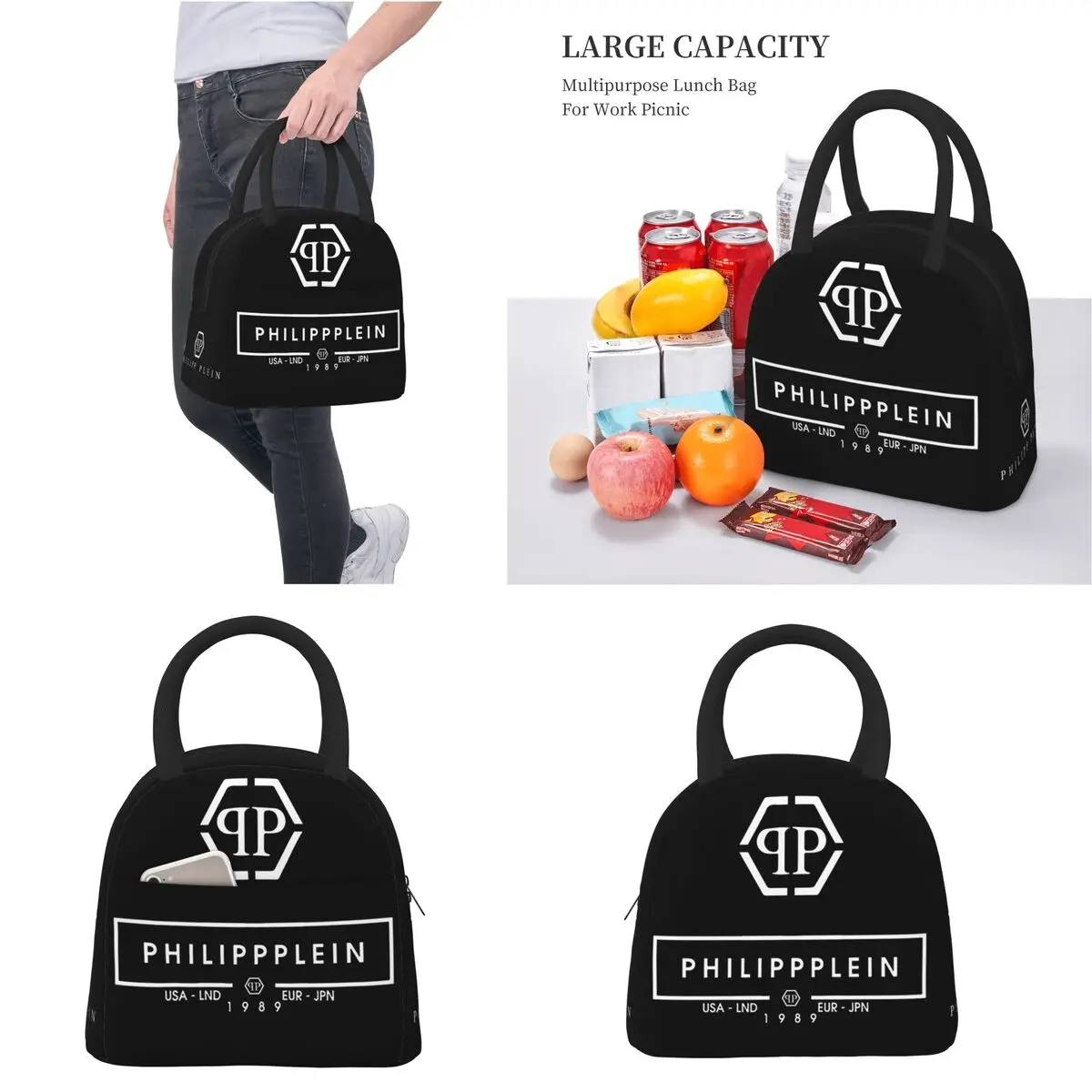 Philipps Pleining Insulated Lunch Bags Storage Food Box Portable Thermal Cooler Bento Box For Picnic Office