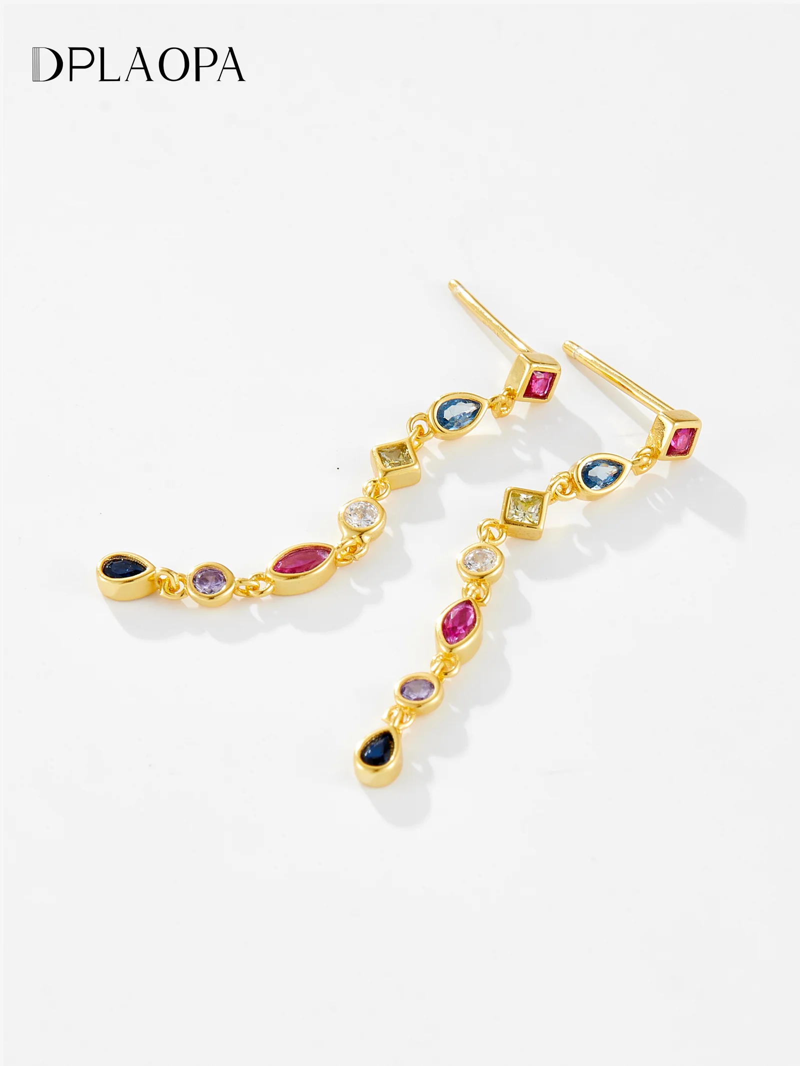 DPLAOPA 925 New Sterling Silver Drop Earring Pendiente Luxury Women 2024 Biżuteria Enamal Color Jewels