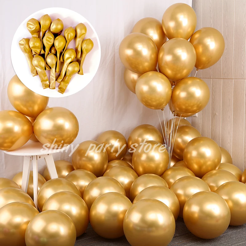 20/50pcs Metallic Chrome Balloons Wholesale Birthday Baby Shower Wedding Decor Holiday Celebration Party Balloon Accessories