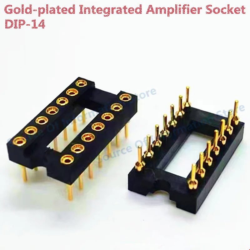 10Pcs Gold-plated DIP-14 Straight Plug Integrated Amplifier Socket 100% New