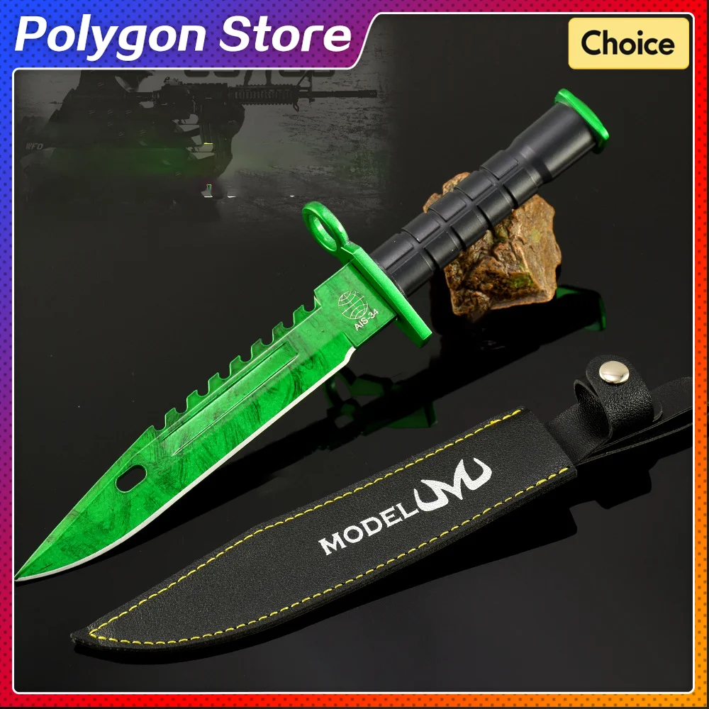 Brand New 26cm Emerald Doppler M9 CSGO Game Peripheral Cool Metal Weapon Toy Sword Accessorie Ornament Collections Gifts for Boy