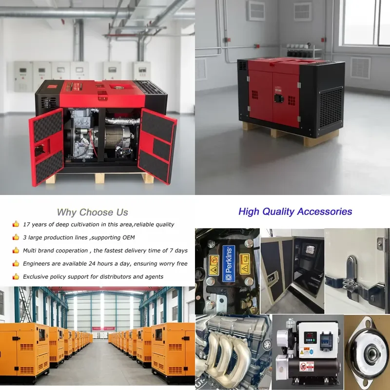 10KVA 15KVA 20KVA 30KVA 50KVA 60KVA Small Power Super Silent Generator Set for Home Use