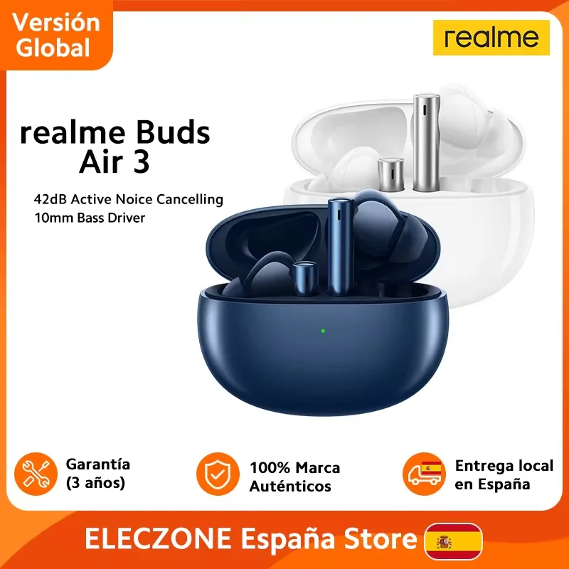 realme Buds Air 3 Wireless Earphone 42dB Active Noice Cancelling 546mAh Massiver Battery Headphone IPX5 Water Resistant Headset