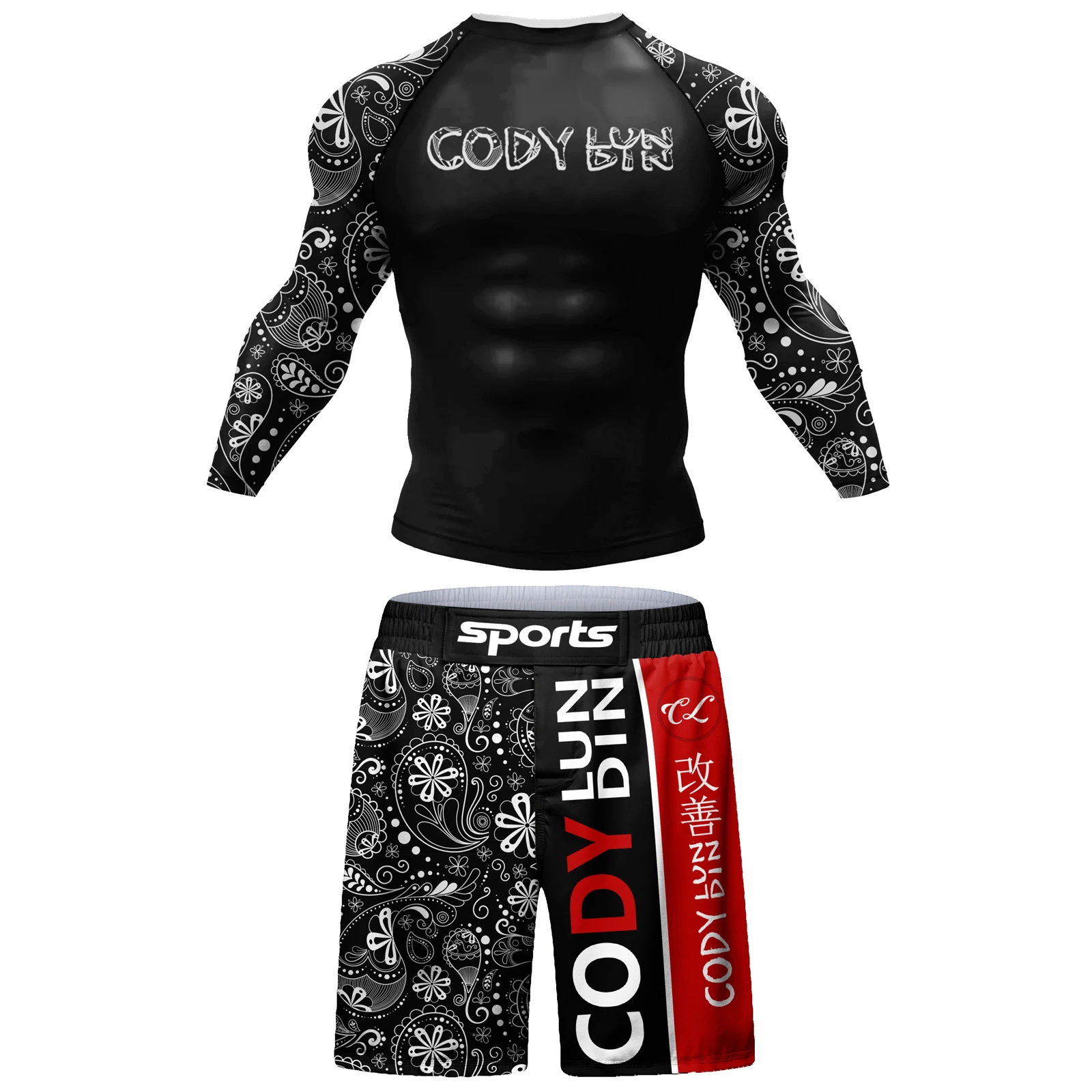 High Selling Jogging Boxe Sportsuit Jiu Jitsu Rushguard For Men MmaT Shirt +Pants Set Gym Clothing Mma Rash Guard Kickboxing Kit